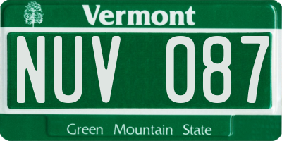 VT license plate NUV087