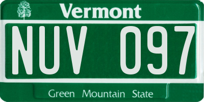 VT license plate NUV097