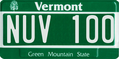 VT license plate NUV100