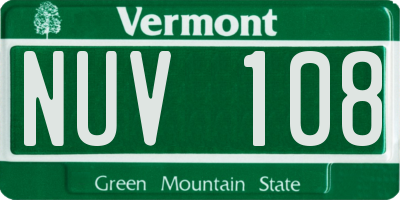 VT license plate NUV108