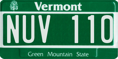 VT license plate NUV110