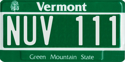 VT license plate NUV111