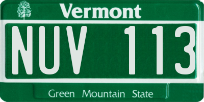 VT license plate NUV113