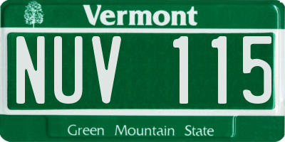 VT license plate NUV115