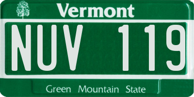 VT license plate NUV119