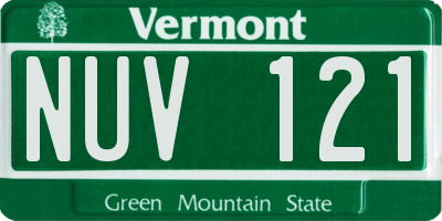 VT license plate NUV121