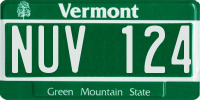 VT license plate NUV124