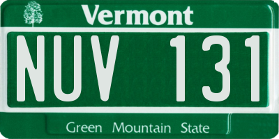 VT license plate NUV131
