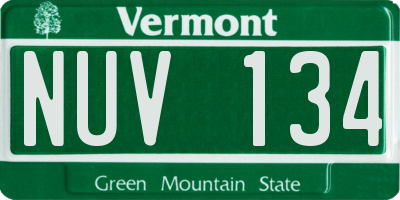 VT license plate NUV134