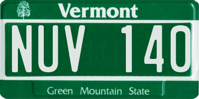 VT license plate NUV140