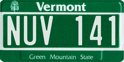 VT license plate NUV141