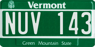 VT license plate NUV143