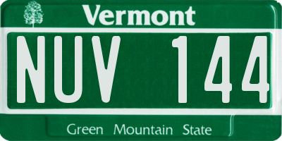 VT license plate NUV144
