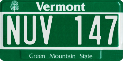 VT license plate NUV147