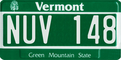VT license plate NUV148