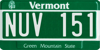 VT license plate NUV151