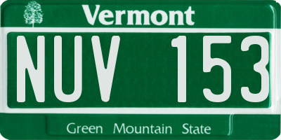 VT license plate NUV153