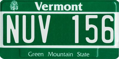 VT license plate NUV156