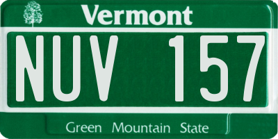 VT license plate NUV157