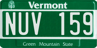 VT license plate NUV159