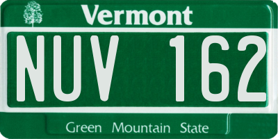 VT license plate NUV162