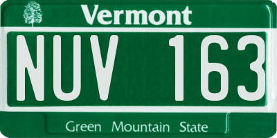 VT license plate NUV163