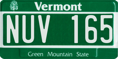 VT license plate NUV165