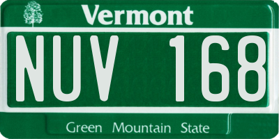 VT license plate NUV168