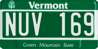 VT license plate NUV169