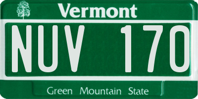 VT license plate NUV170