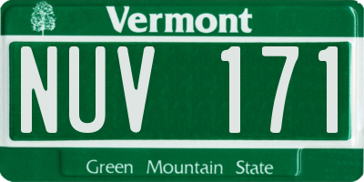 VT license plate NUV171