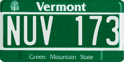 VT license plate NUV173