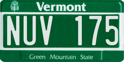 VT license plate NUV175