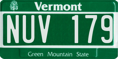 VT license plate NUV179