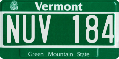 VT license plate NUV184