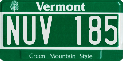 VT license plate NUV185