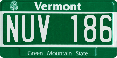 VT license plate NUV186
