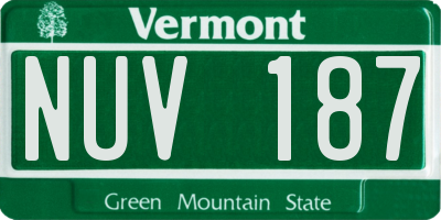 VT license plate NUV187