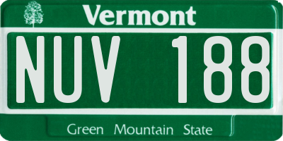 VT license plate NUV188