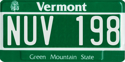 VT license plate NUV198