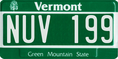 VT license plate NUV199
