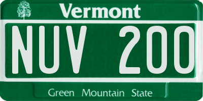VT license plate NUV200