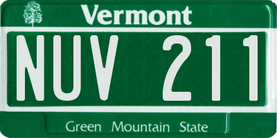 VT license plate NUV211