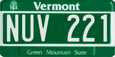 VT license plate NUV221