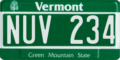 VT license plate NUV234