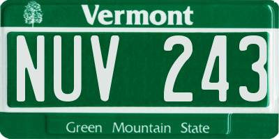 VT license plate NUV243