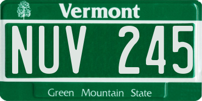 VT license plate NUV245