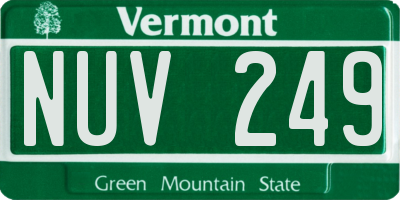 VT license plate NUV249