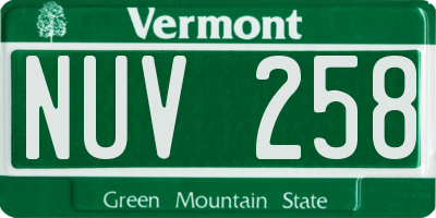 VT license plate NUV258