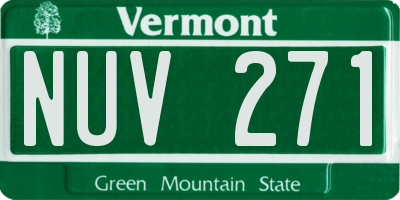 VT license plate NUV271